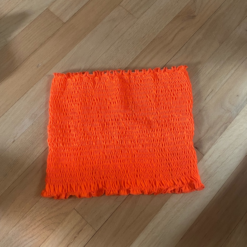 BETTER BE | scrunched neon orange tube top